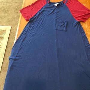 Color block Carly lularoe medium navy and red